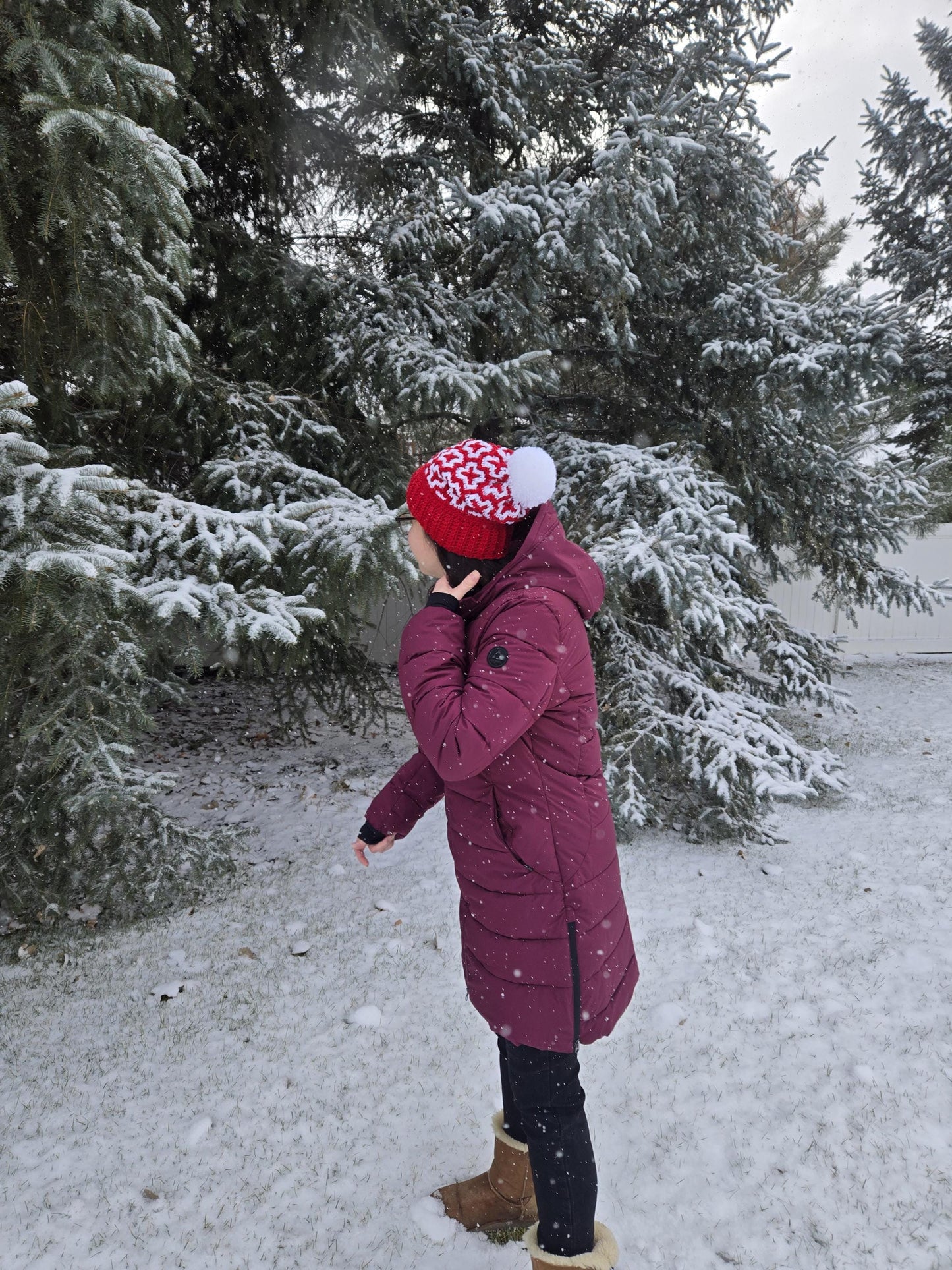 Crochet Mosaic Crosses Stocking Cap - Winter Hat