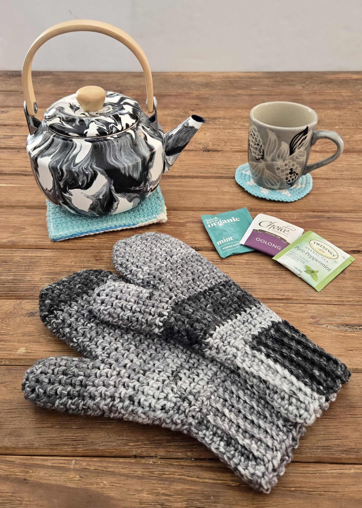 Thermal Stitch crochet Mittens
