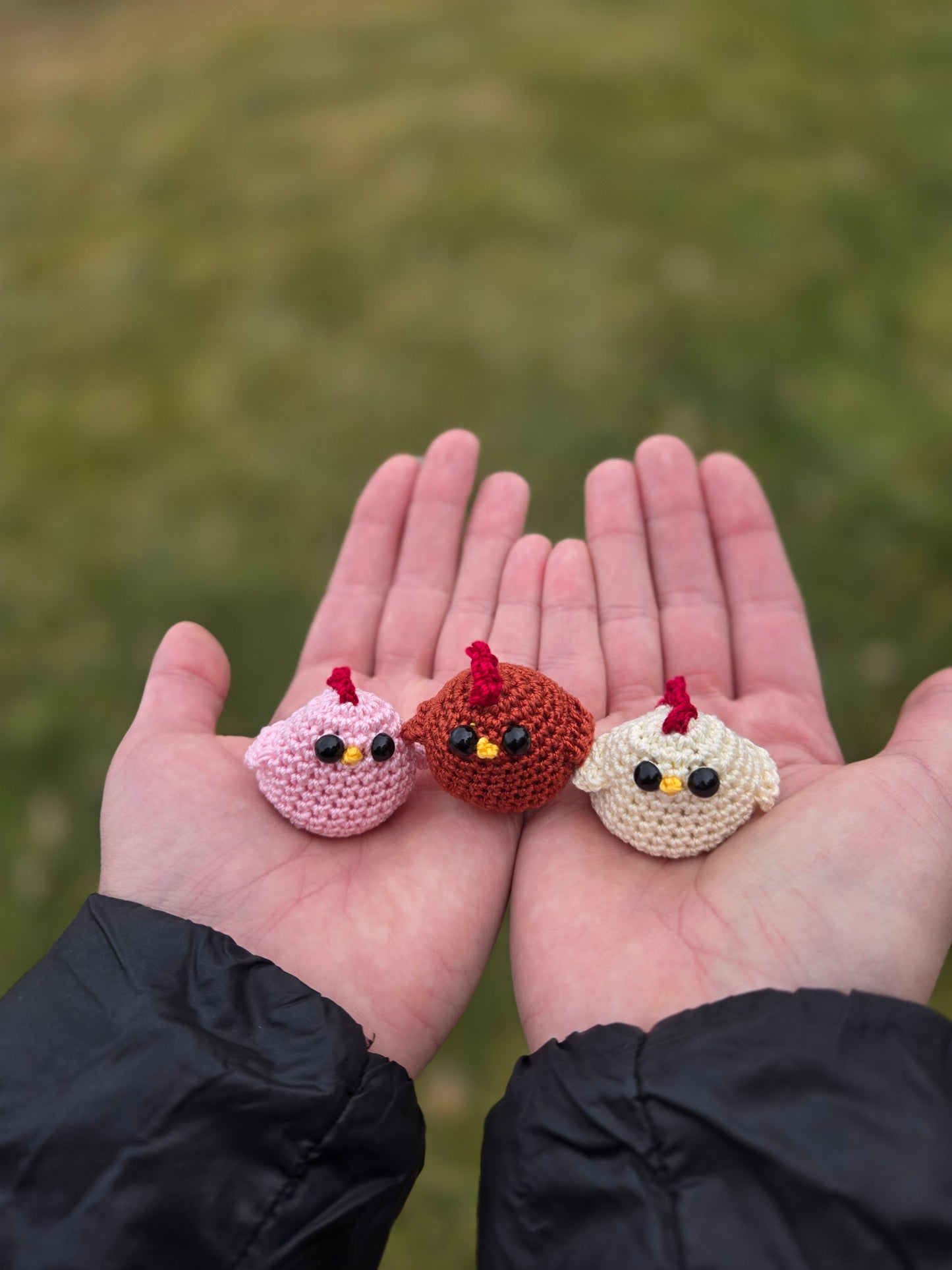 Miniature Crocheted Chickens
