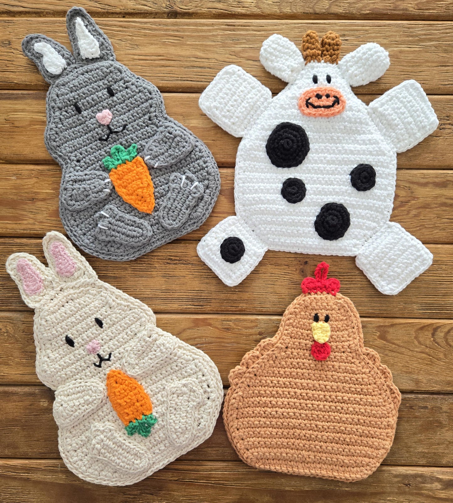 Crochet Farm Animal Hot Pad