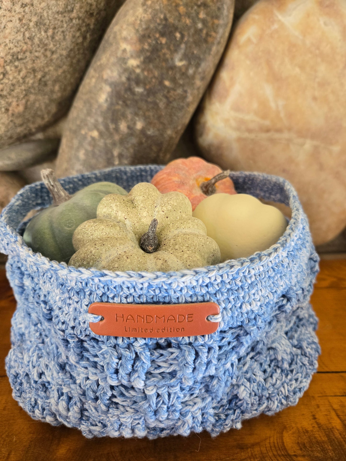 Crocheted Basketweave Basket