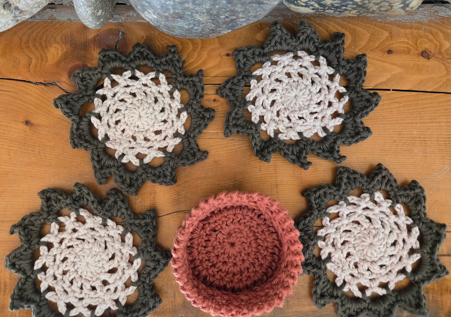 Crocheted Succulent Coasters