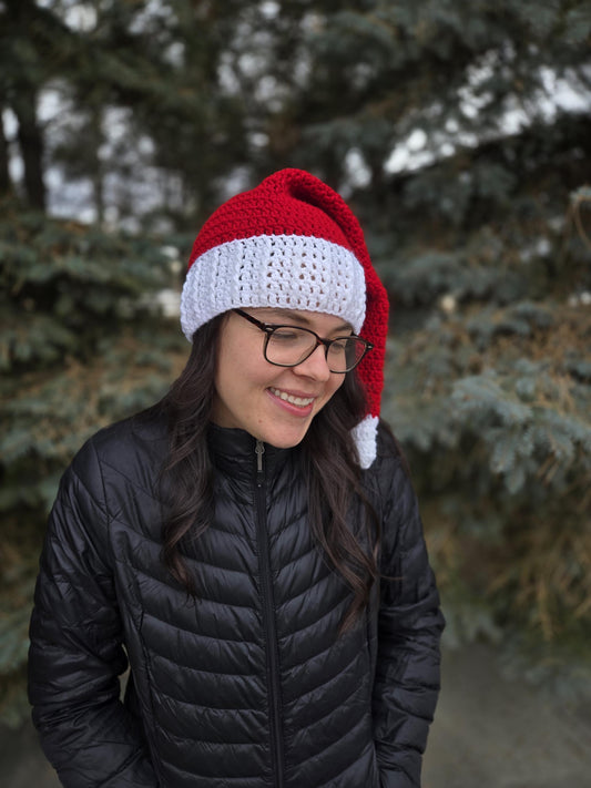 Red and White Crochet Santa Hat