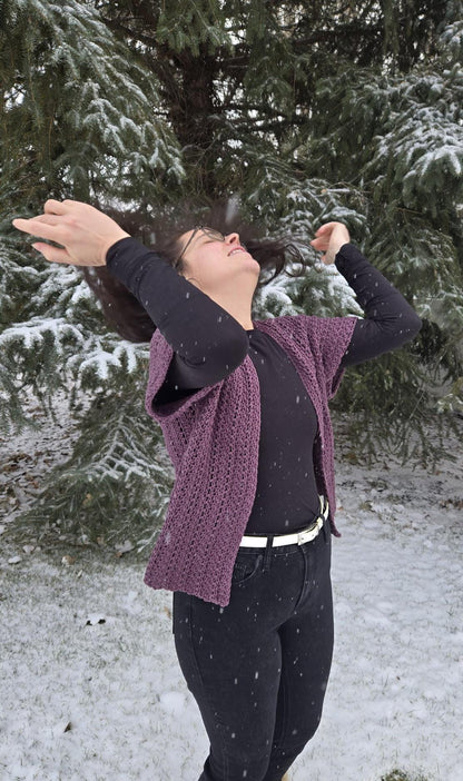 Crochet Purple Cardigan