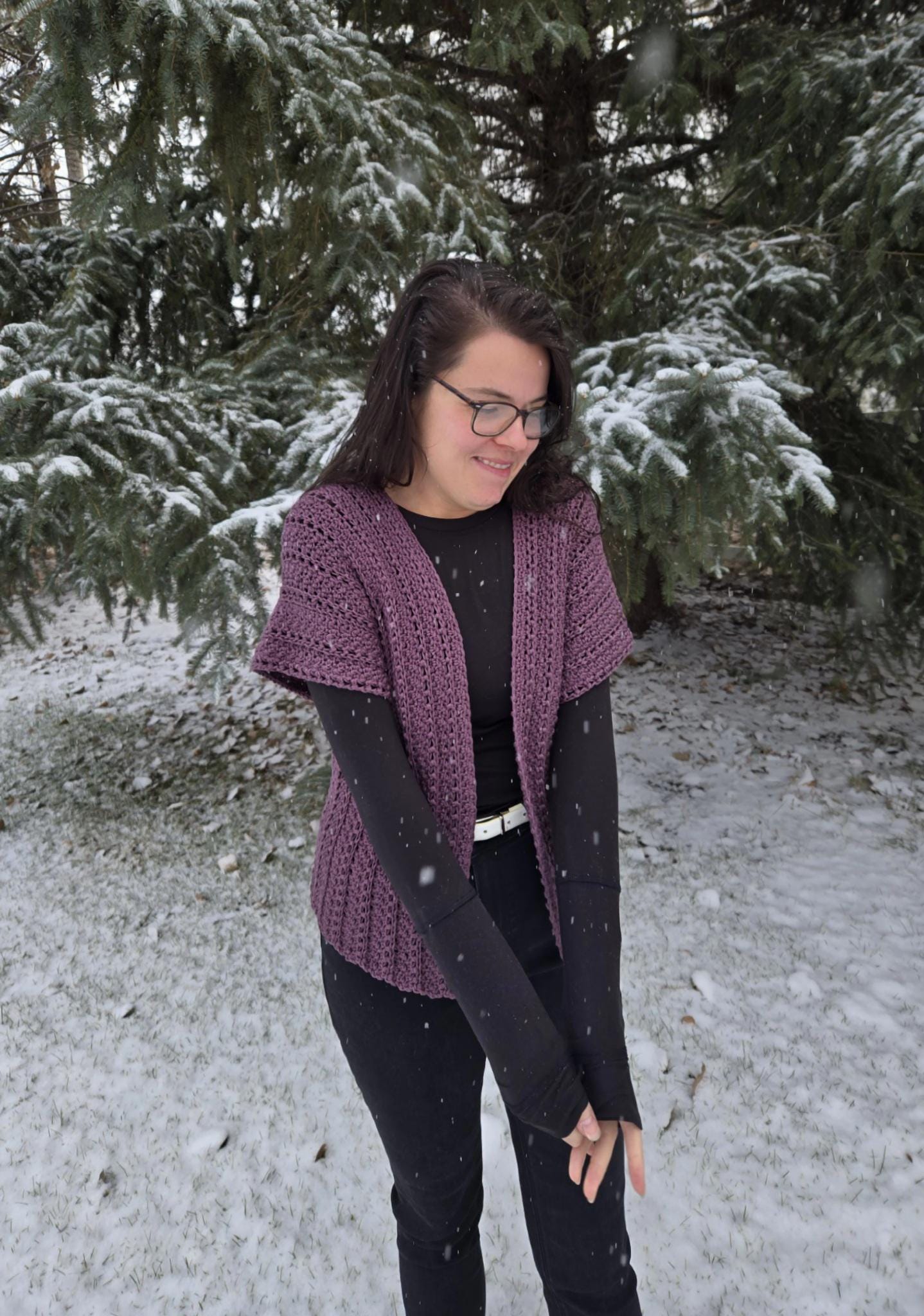 Crochet Purple Cardigan