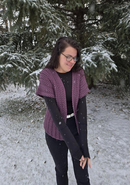 Crochet Purple Cardigan