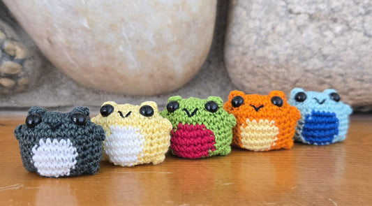 Mini Crochet Frogs