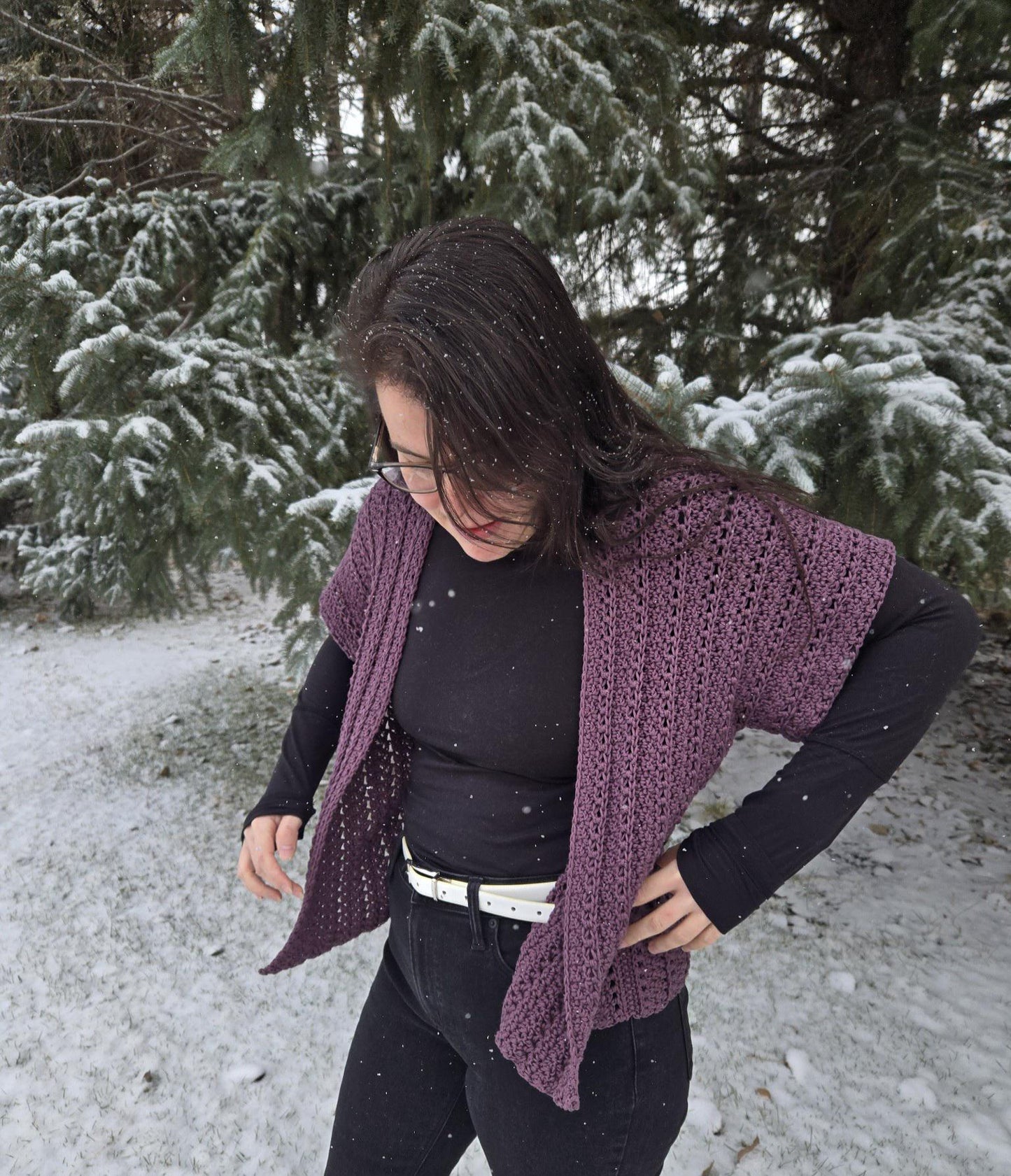 Crochet Purple Cardigan