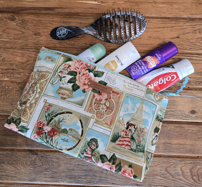 Large Lined Toiletry Cosmetic Bag