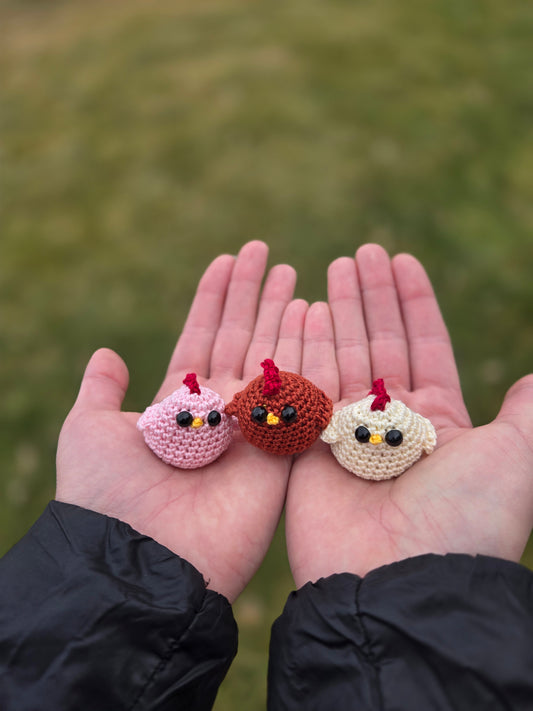 Miniature Crocheted Chickens
