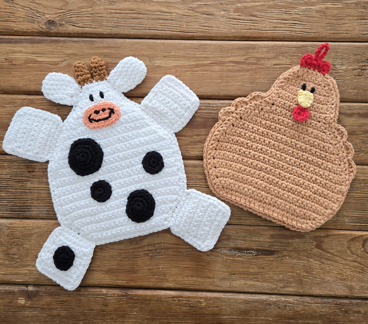 Crochet Farm Animal Hot Pad