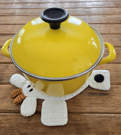Crochet Farm Animal Hot Pad
