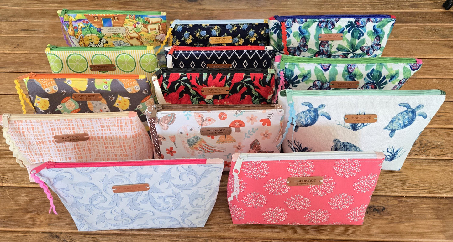 Medium Lined Toiletry Cosmetic Bag