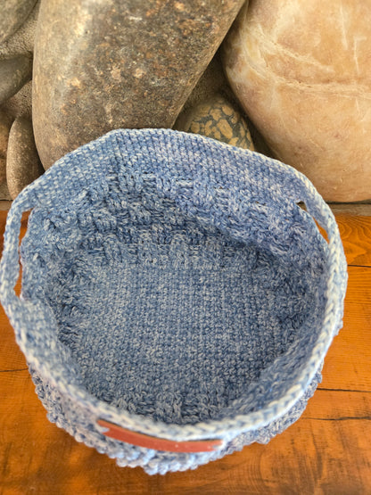 Crocheted Basketweave Basket