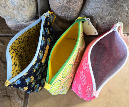 Medium Lined Toiletry Cosmetic Bag