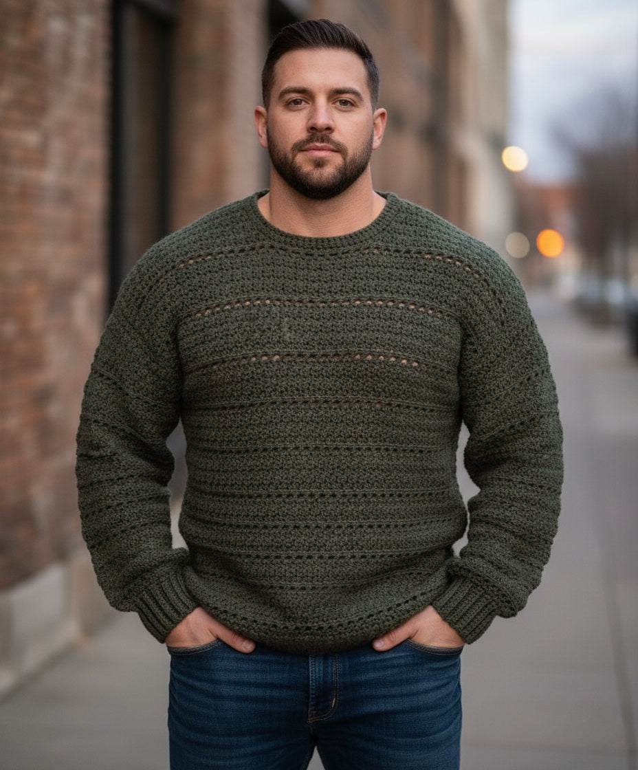 Green Foggy Shores Sweater - Cozy Alpaca Wool