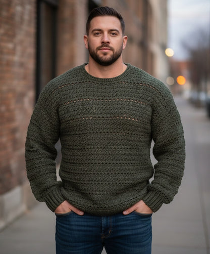 Green Foggy Shores Sweater - Cozy Alpaca Wool