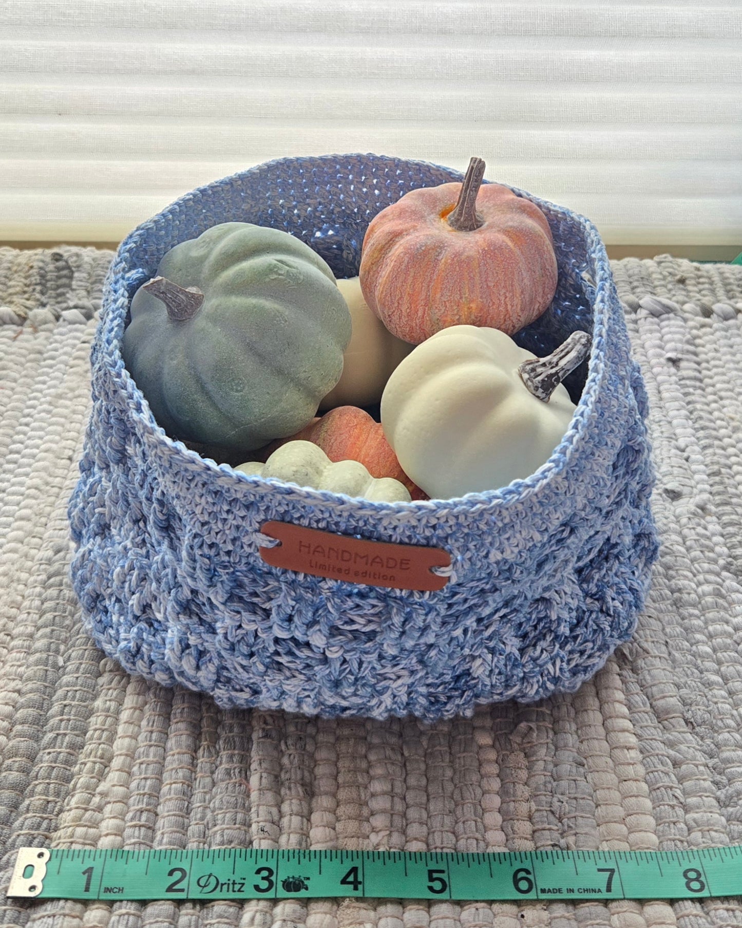 Crocheted Basketweave Basket