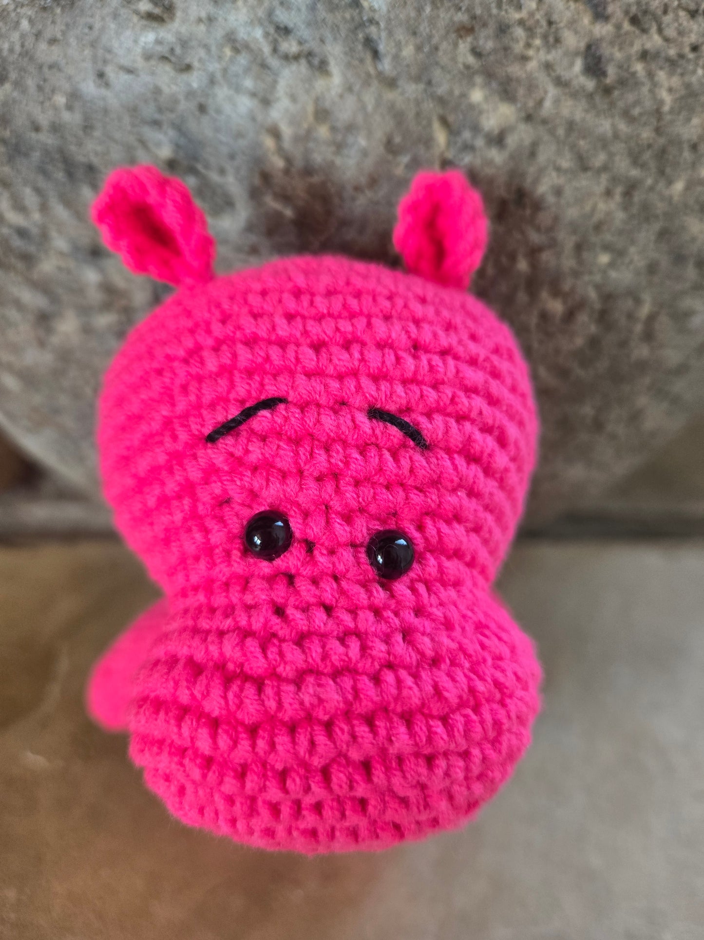 Fuchsia Flo the Crocheted House Hippo Amigurumi Friend
