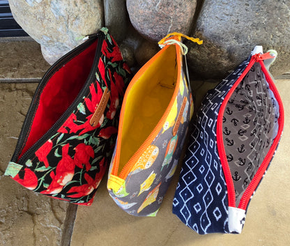 Medium Lined Toiletry Cosmetic Bag