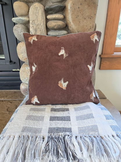 Faux Suede Horse Pillow