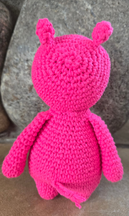 Fuchsia Flo the Crocheted House Hippo Amigurumi Friend