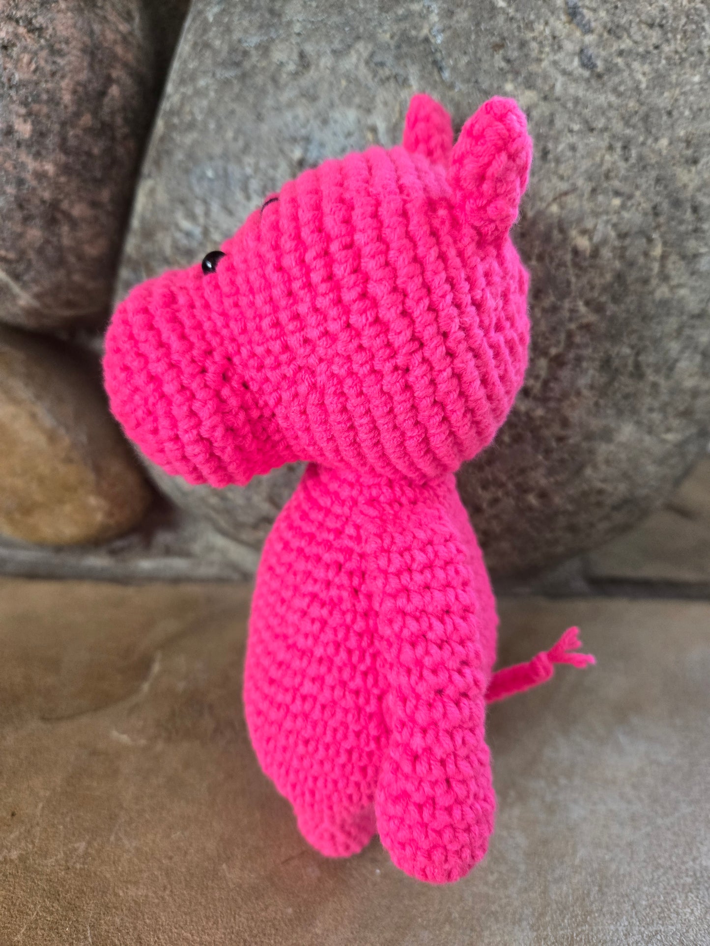 Fuchsia Flo the Crocheted House Hippo Amigurumi Friend