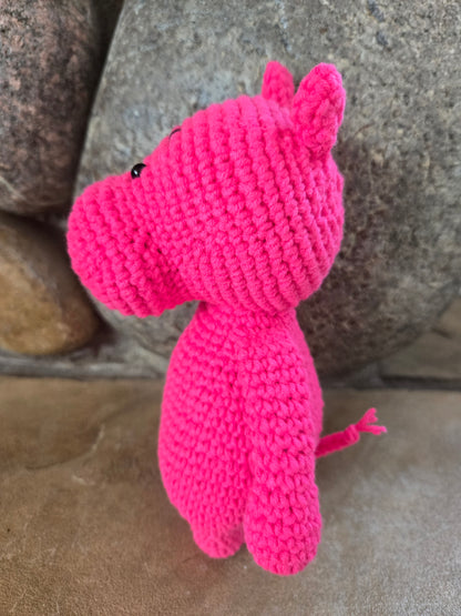 Fuchsia Flo the Crocheted House Hippo Amigurumi Friend