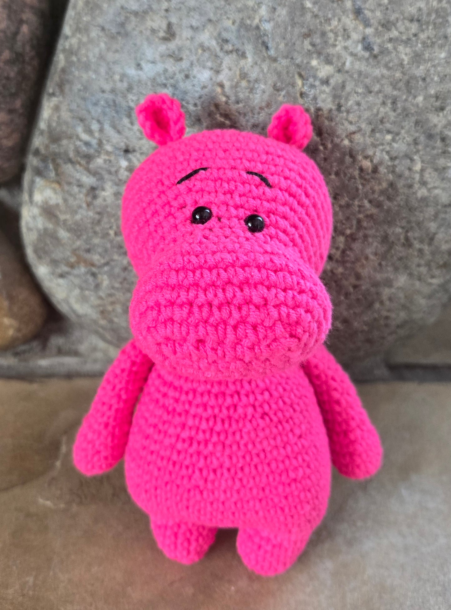 Fuchsia Flo the Crocheted House Hippo Amigurumi Friend