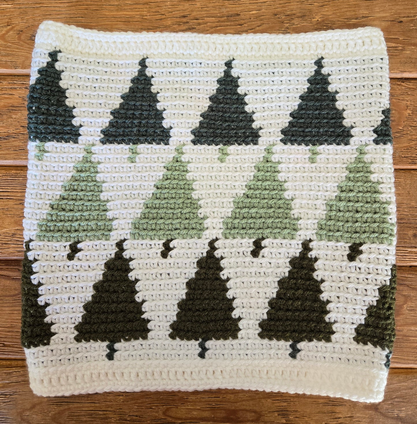 Tapestry Crocheted Pine Trees Neck Cowl