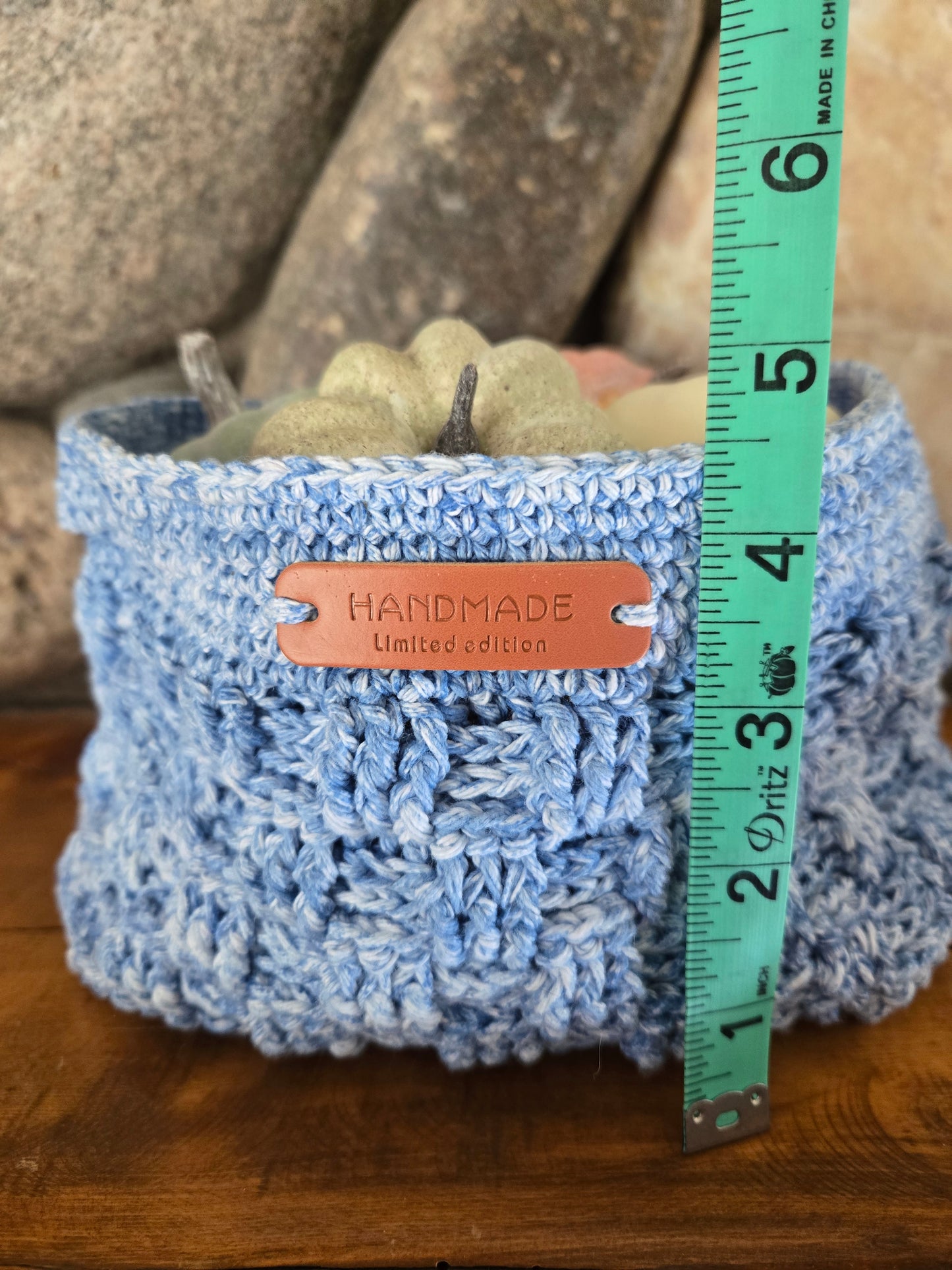 Crocheted Basketweave Basket