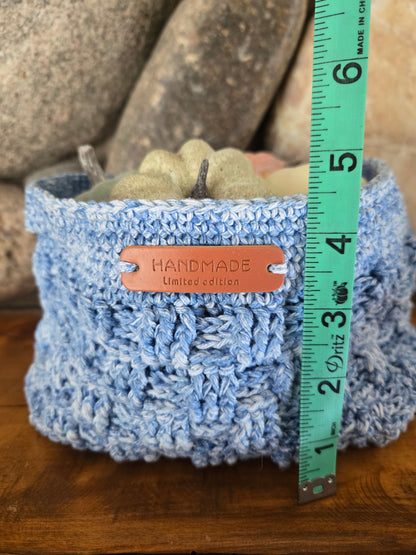 Crocheted Basketweave Basket