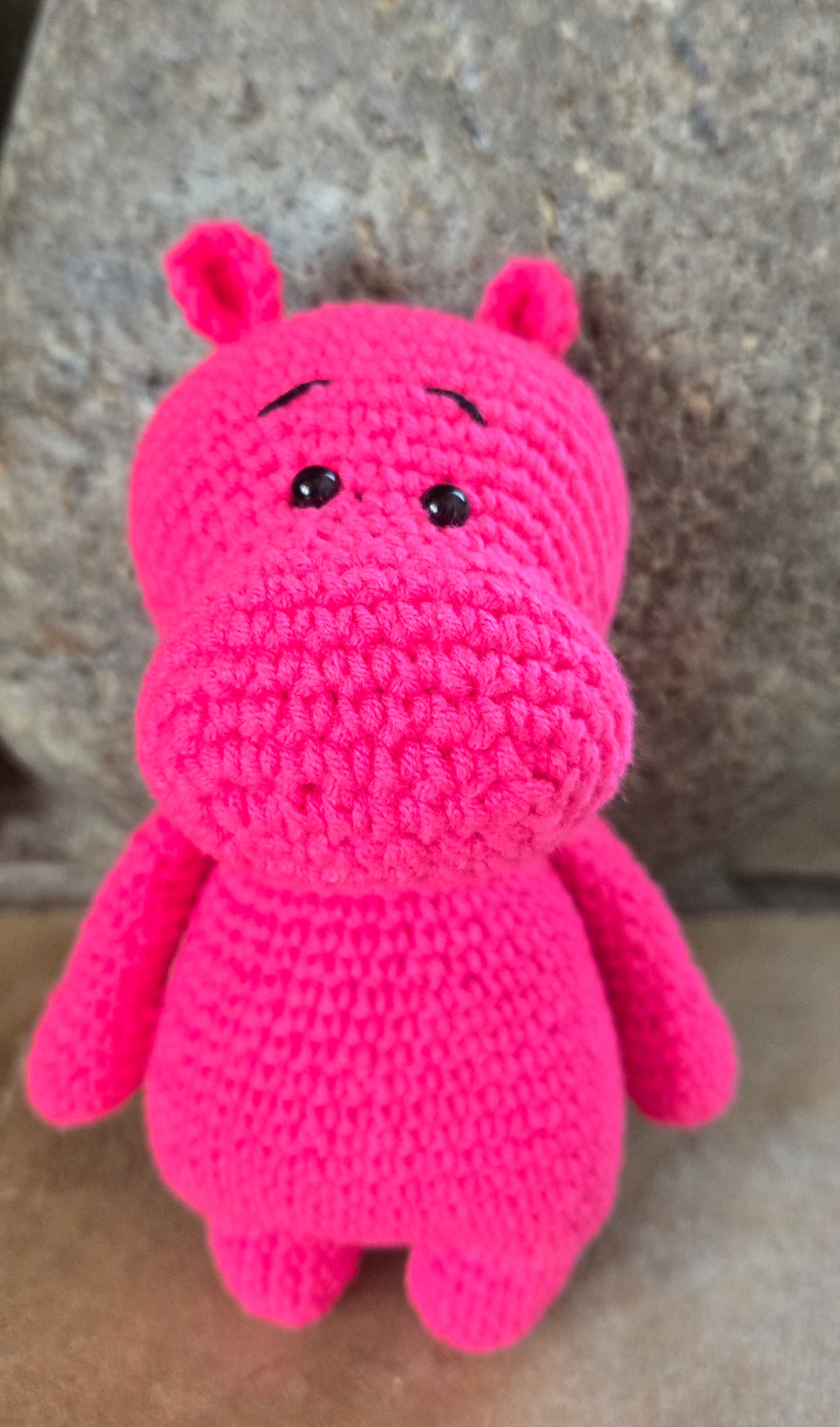 Fuchsia Flo the Crocheted House Hippo Amigurumi Friend