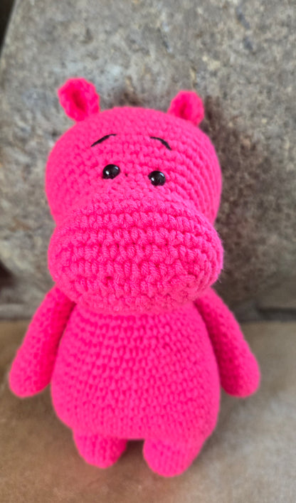 Fuchsia Flo the Crocheted House Hippo Amigurumi Friend