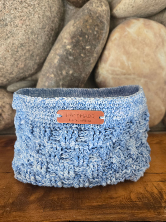 Crocheted Basketweave Basket