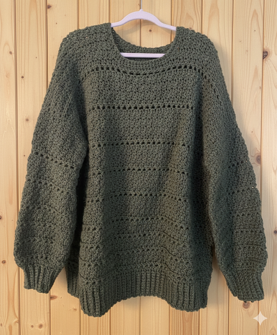 Green Foggy Shores Sweater - Cozy Alpaca Wool