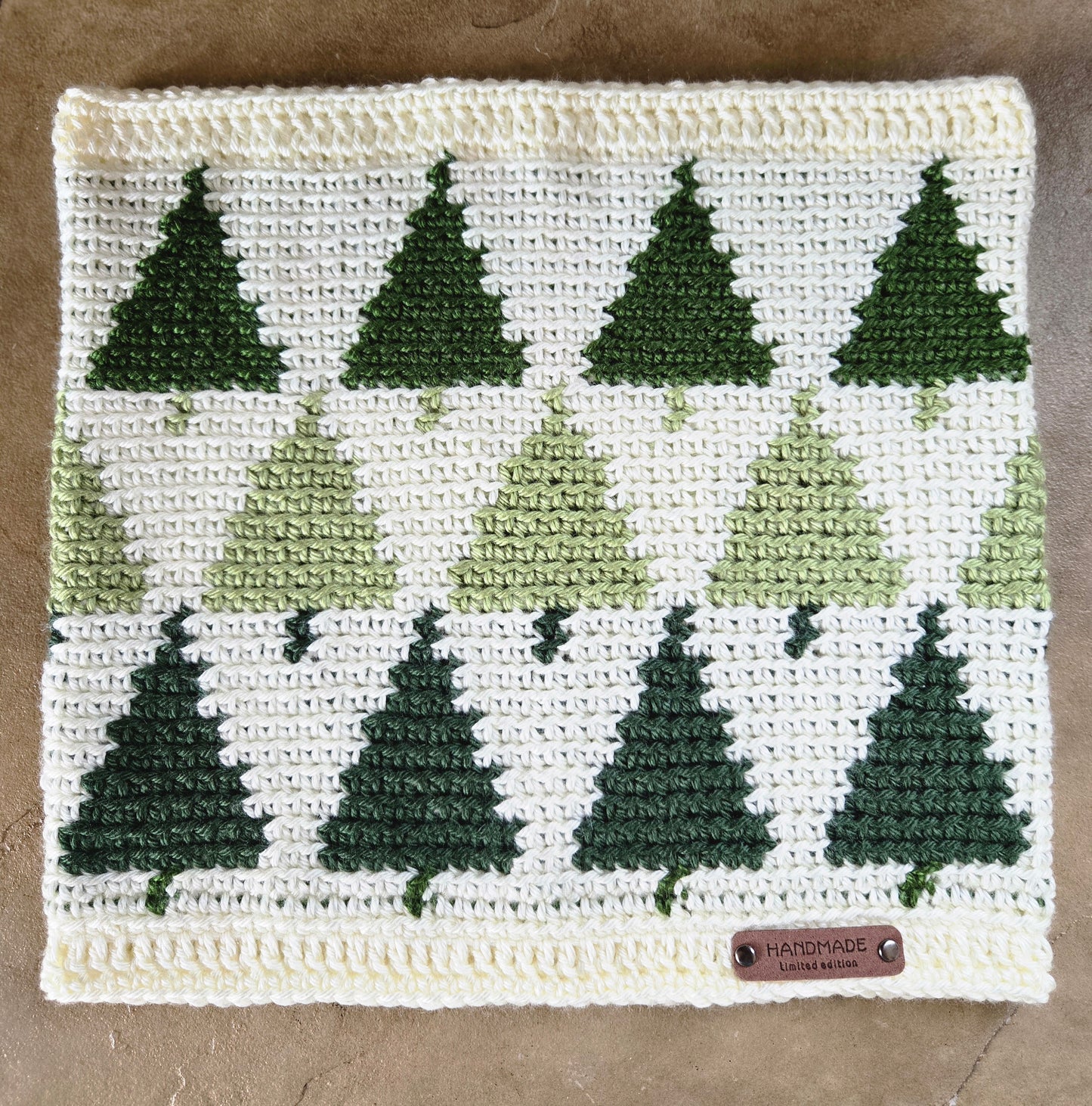 Tapestry Crocheted Pine Trees Neck Cowl