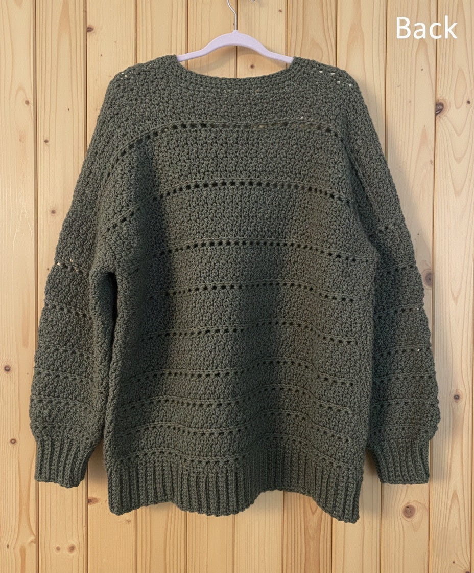 Green Foggy Shores Sweater - Cozy Alpaca Wool
