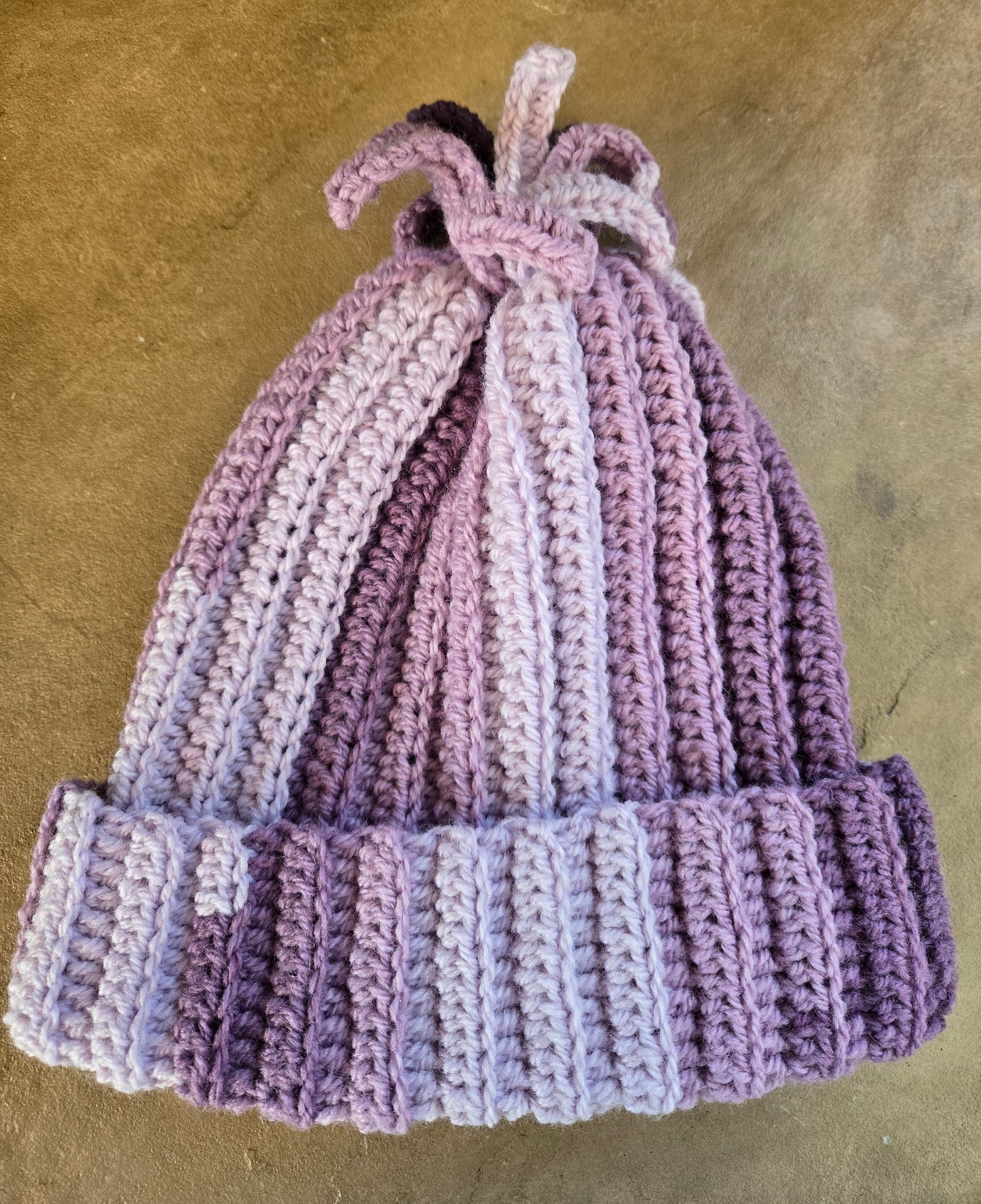 Hand-Crocheted Ribbed Beanie with Pom Pom: Earthy Acrylic Hat